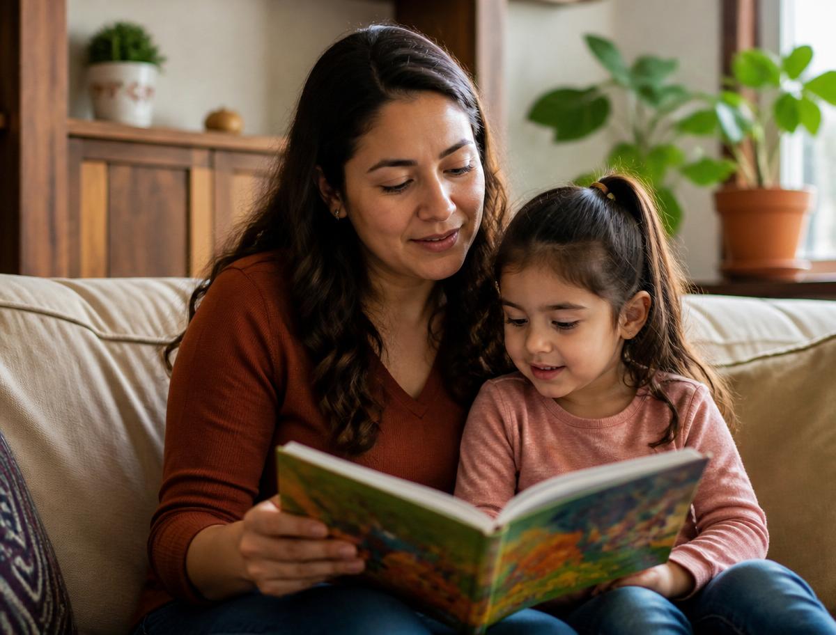 Persona consultando un material educativo similar a Guía para familias